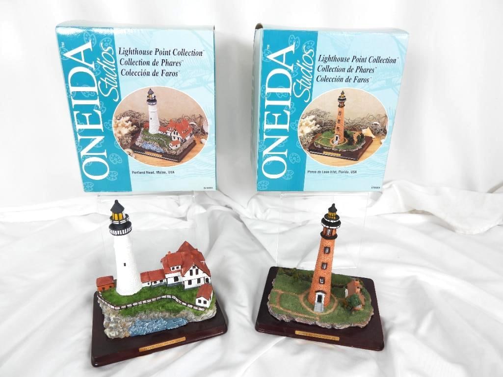 LOT OF 2 ONEIDA STUDIOS LIGHTHOUSE (1 of 2)