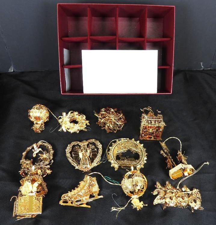 LOT OF 12 VINTAGE GOLD XMAS (1 of 4)