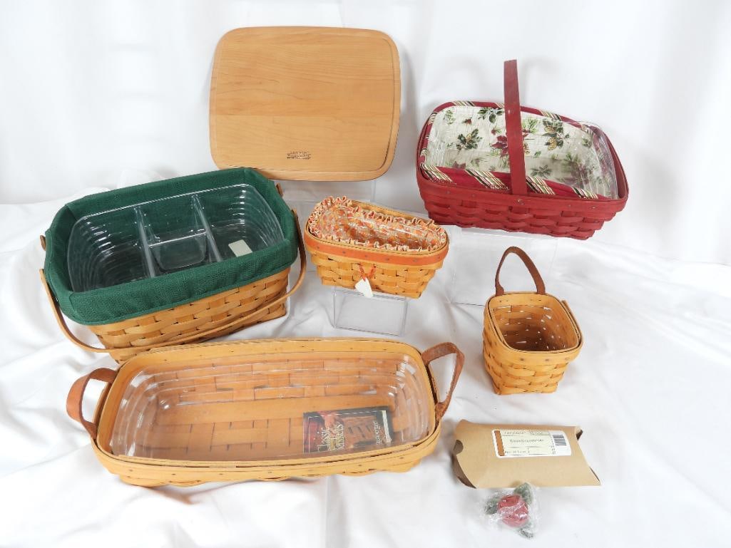 LOT of 5 LONGABERGER BASKETS Liners & protectors (1 of 5)