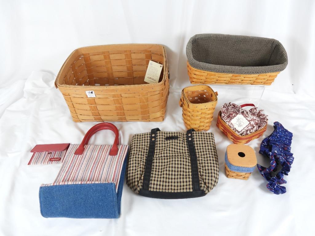 LOT of 5 LONGABERGER BASKETS PLUS ACCESSORIES (1 of 6)