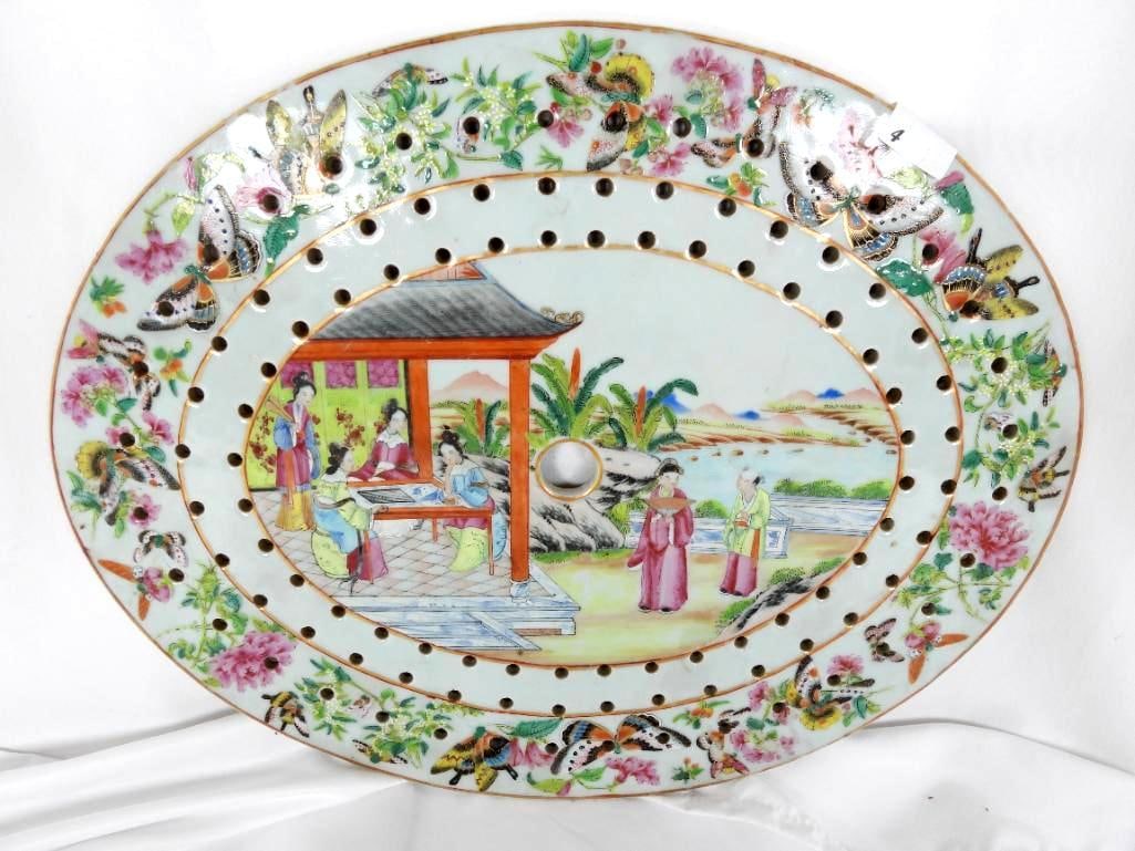 ANTIQUE CHINESE PLATTER Famille Rose (1 of 6)