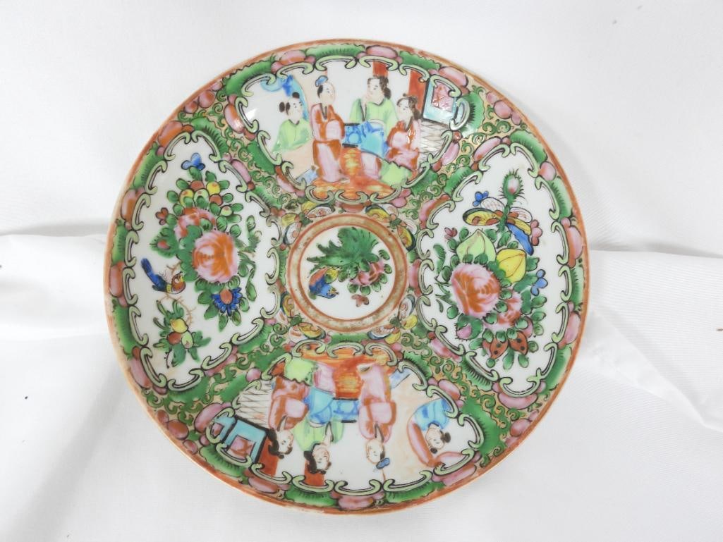 LOT OF 6 ANTIQUE CHINESE SOUP SPOONS Famille Rose: LOT OF 6 ANTIQUE CHINESE SPOONS: 19th -early 20th century 6 Handpainded Chinese spoons with depictions of everyday life and framed by pink and green flourish L5"xW1.5"xH1.5"