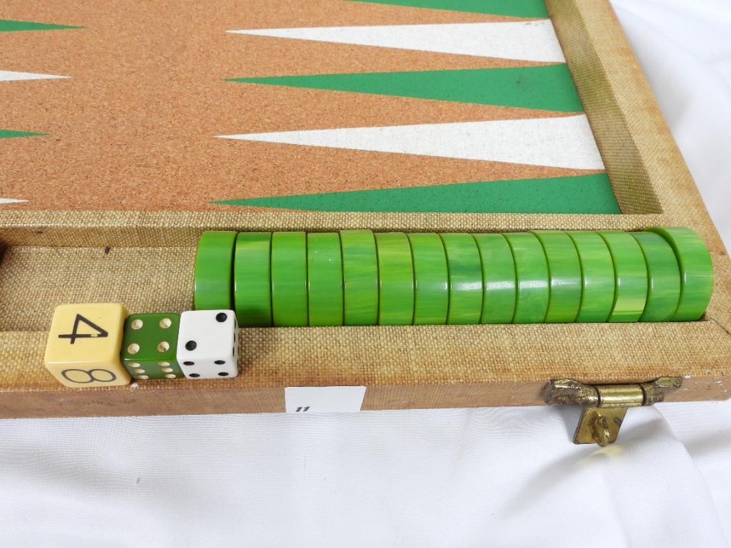 VINTAGE CRISLOID BACKGAMMON SET COMPLETE - 2