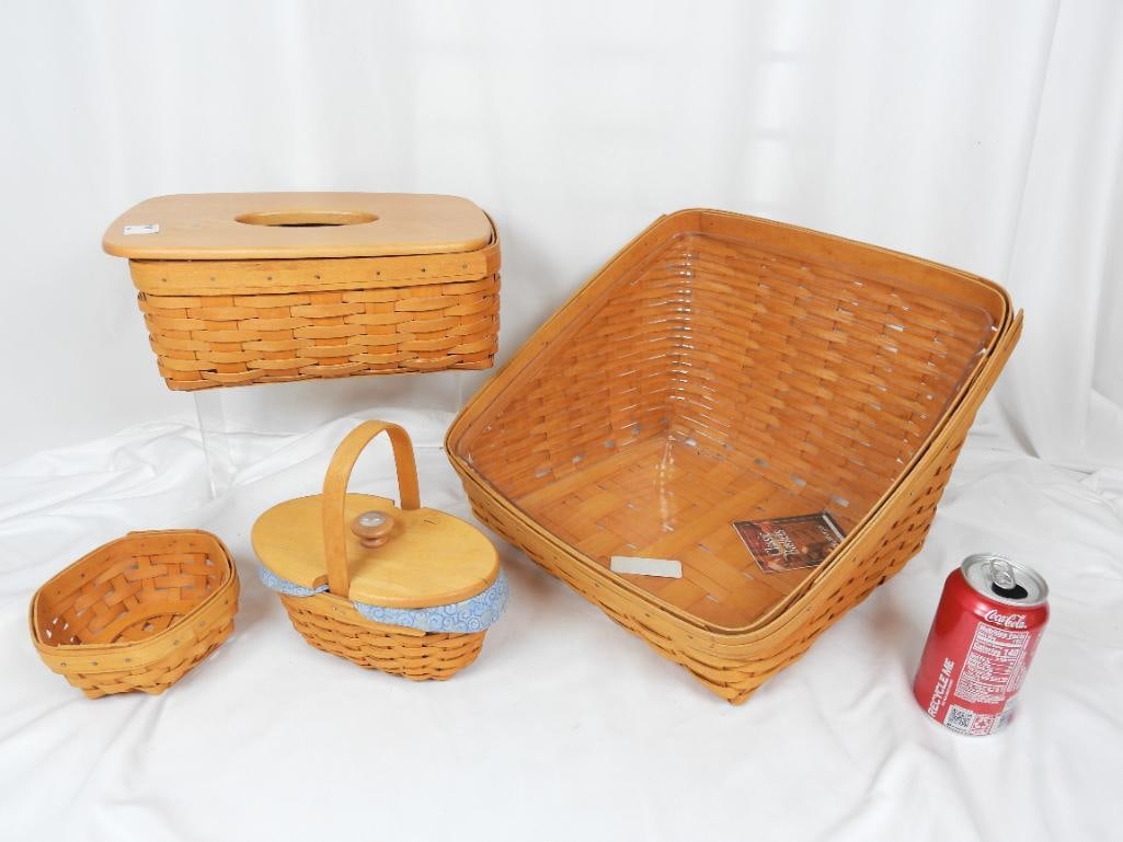 LOT OF 4 LONGABERGER BASKETS tissue, millennium and more (1 of 5)