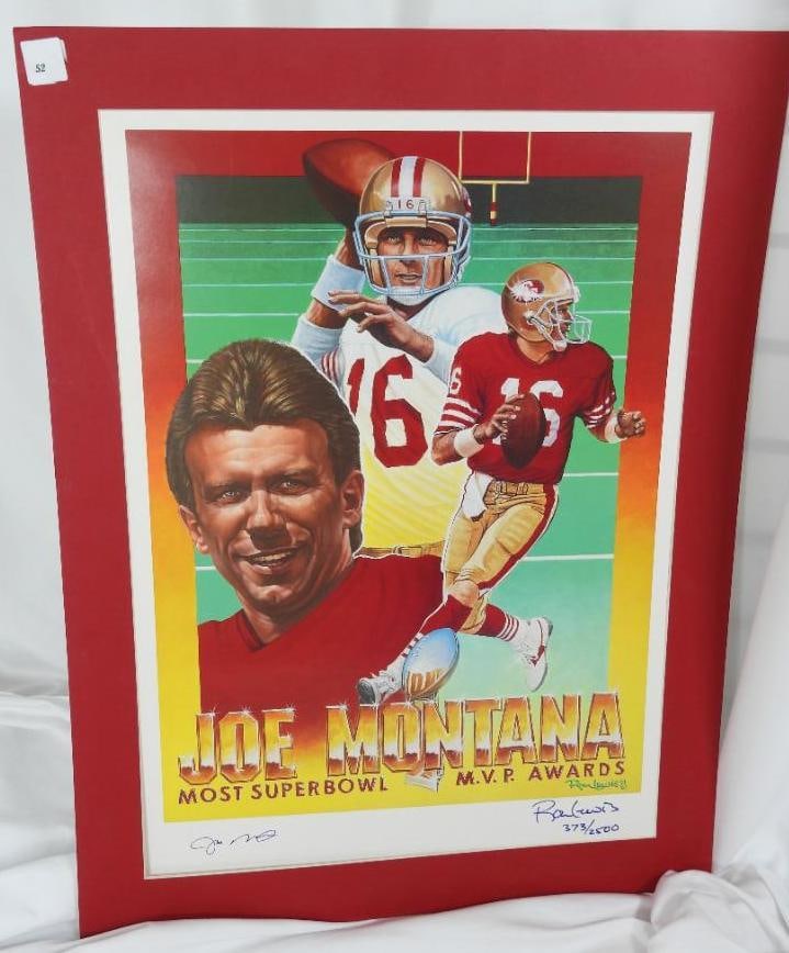 AUTOGRAPHED NUMBERED LE JOE MONTANNA SIGNED POSTER PRINT (1 of 3)