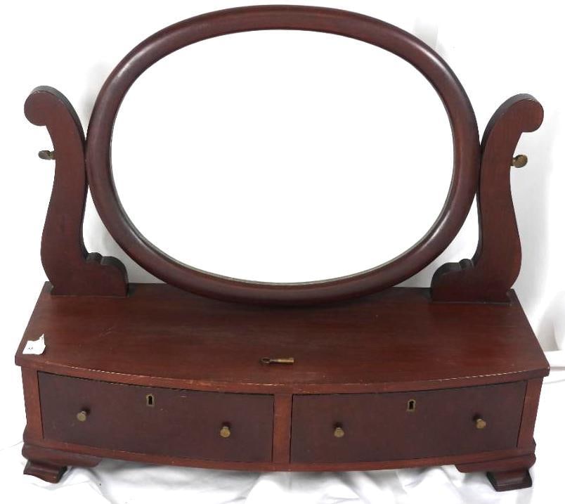 ANTIQUE Mahogany tabletop Vanity shaving Mirror Late 19th century (1 of 6)