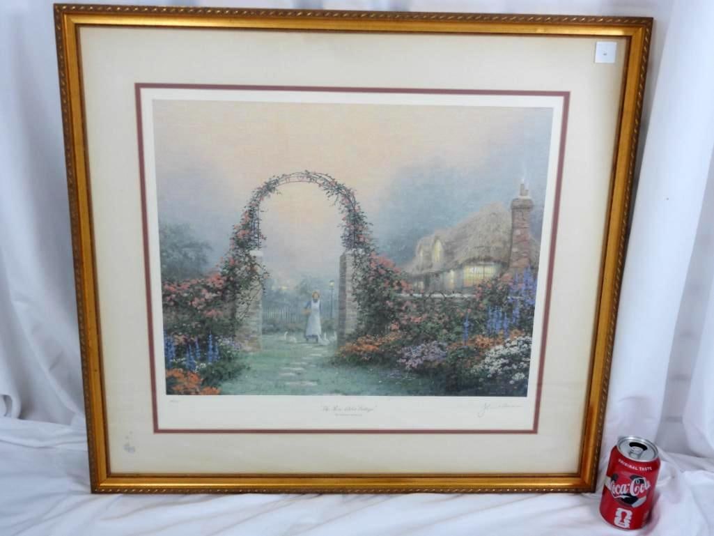 HAND SIGNED THOMAS KINKADE "THE ROSE ARBOR COTTAGE" LE PRINT FRAMED (1 of 5)