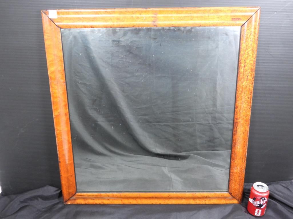ANTIQUE Burl Wood MIRROR 28" X 30" (1 of 5)