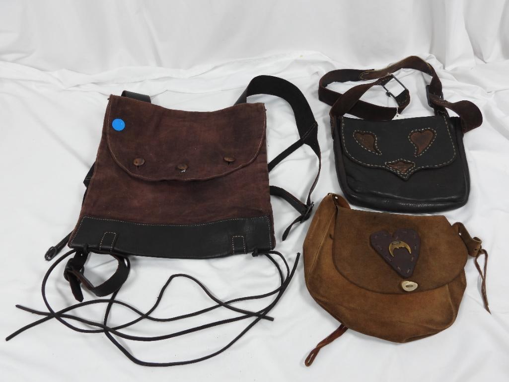 LOT OF 3 LEATHER & CLOTH WESTERN SADDLE BAGS (1 of 13)