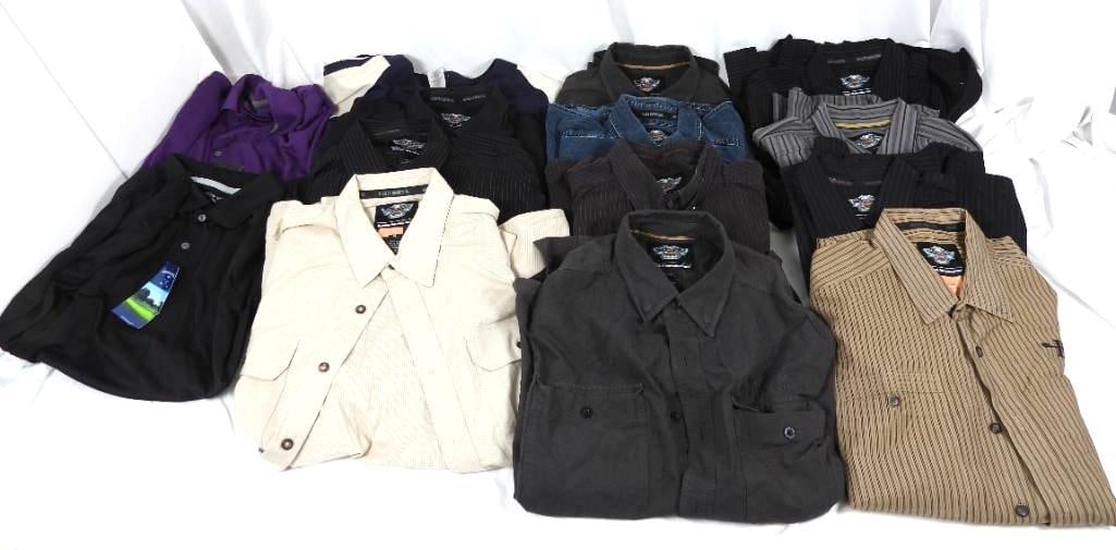 LOT OF 14 HARLEY DAVIDSON BUTTON DOWN SHIRTS AND GOLF SHIRTS (1 of 5)