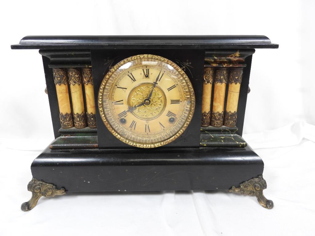 Antique W.M.L. Miller 3 Pillar Mantle Clock 1896 (1 of 7)