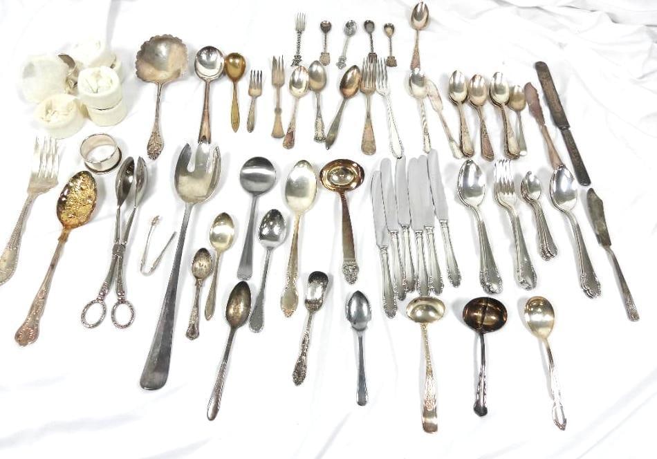 Assortment of Vintage Silver Plated Flatware and Napkin Holders (1 of 5)