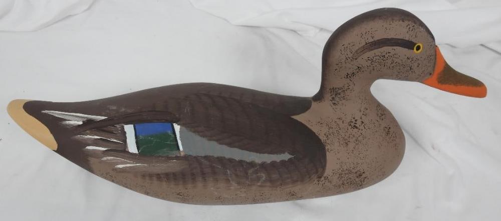 Hand Carved and Painted Signed Captain Harry Jobes Wood Pintail Duck Decoy (1 of 3)