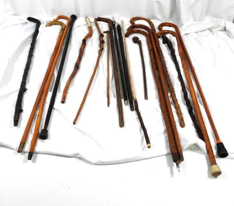 Set of 20 Assortment Vintage and New Canes and Walking Sticks (1 of 7)