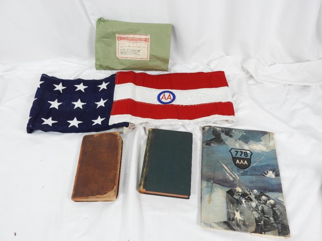 Lot of 3 Vintage/Antique Military Books, WWII and WWI, and 1 Vintage American Flag (1 of 5)
