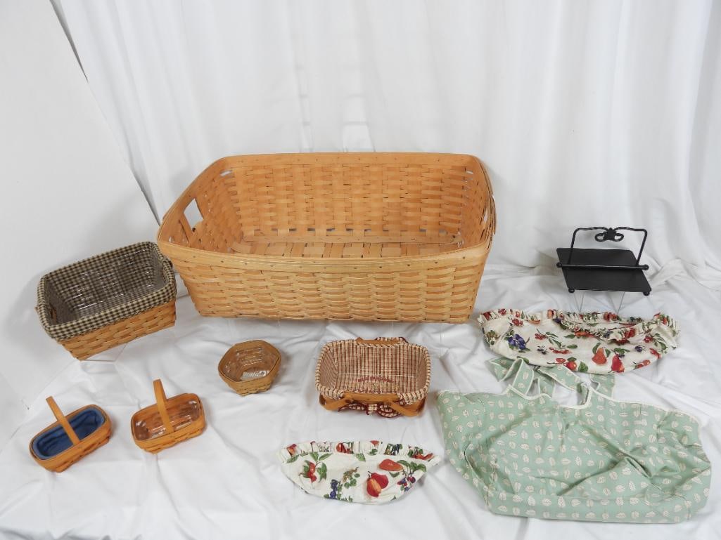 Lot of 8 Longaberger Baskets Plus Accessories (1 of 7)