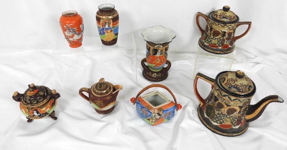 Set of 7 Japanese Teapots and Accessories: Set of 7 Japanese Teapots and Accessories, 4 teapots, 3 Tea Accessories