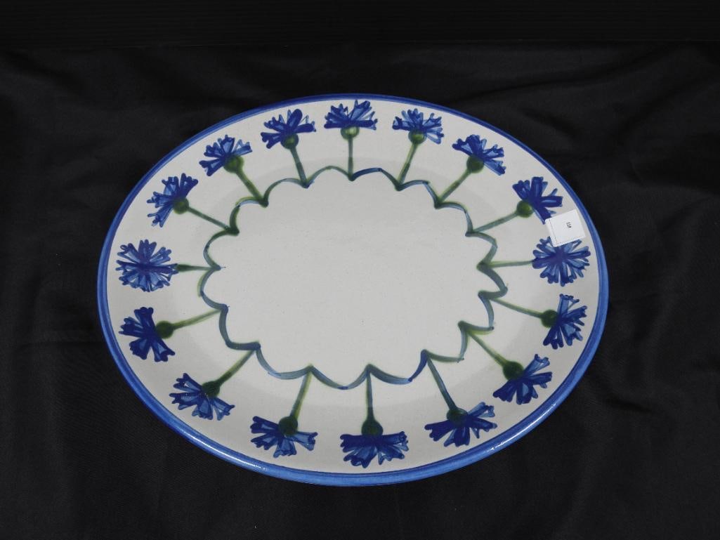 Louisville MADE IN THE USA Vintage Stoneware Blue floral Oval platter (1 of 3)