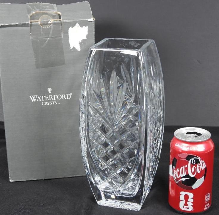 Waterford Crystal WOODWARED 10" Square Vase. In original box (1 of 6)