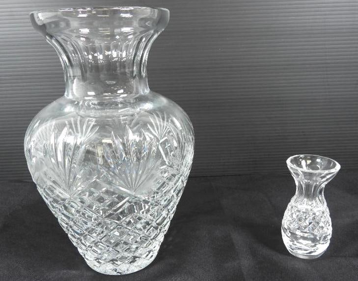Lot of 3 Crystal Vases. Badash Poland Lead Crystal Large Vase & Petite vase. (1 of 6)