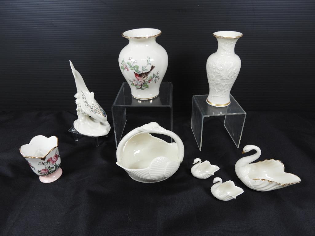 Lot of 7 VINTAGE LENOX & Goebel Collectible figurines, vases votive and more (1 of 15)