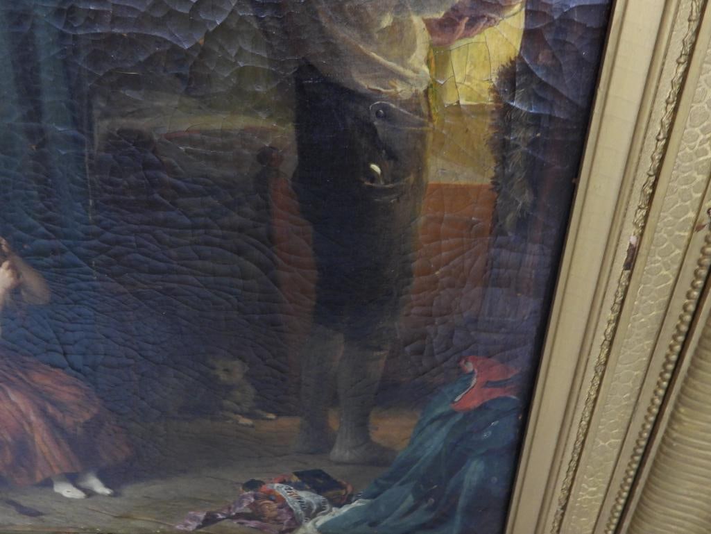Felix Schlesinger (1833-1910) Original Signed Antique Oil Painting of Family Moments - 9