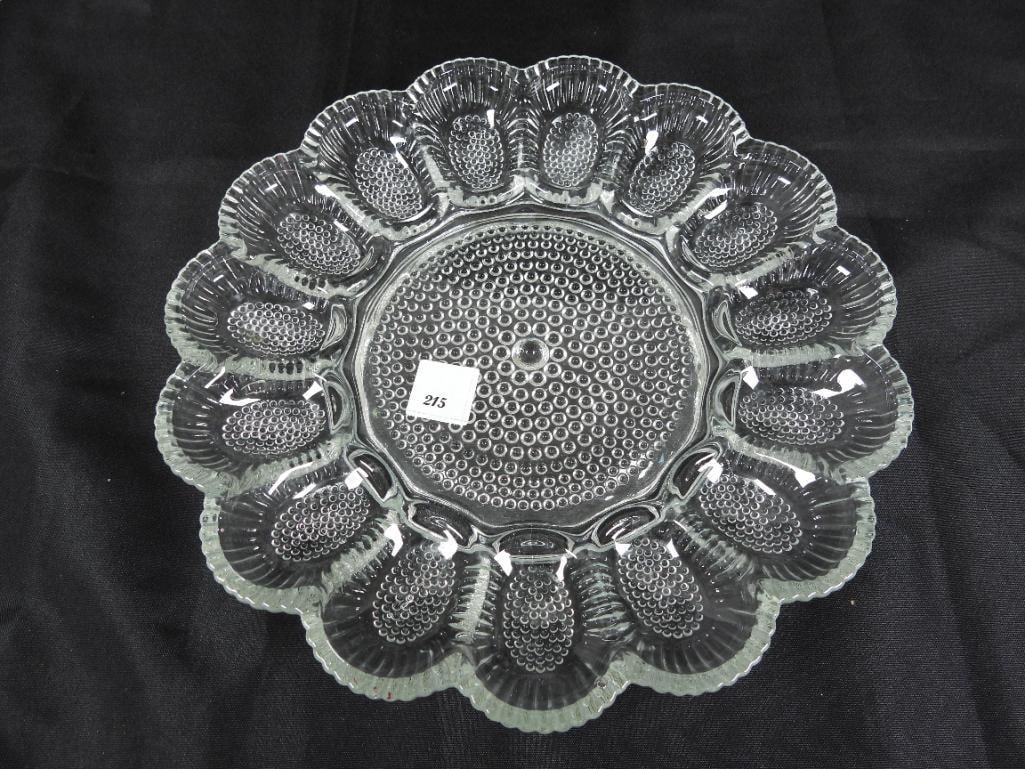 Vintage Indiana Glass Hobnail Clear glass Deviled Egg serving tray (1 of 3)