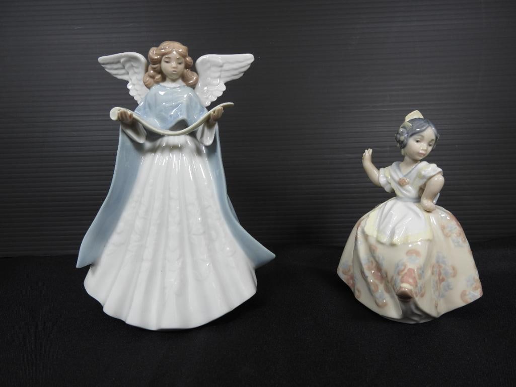 Lot of 2 Lladro Spain Porcelain Figurines "Angel Navidad cantante" & "Carmencita" (1 of 6)