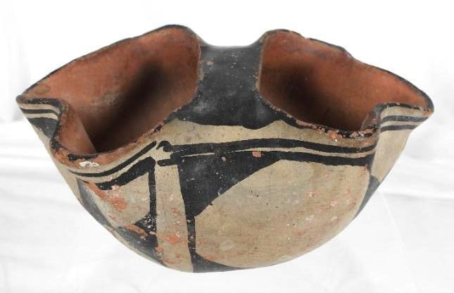 Vintage Santo Domingo Pueblo (KEWA) POLYCHROME VESSEL: wedding vase. Est. Mid Century 1930-1950's. 8" x 4.5" H X " x 3"W. No cracks. Flaking noted. 1 CHIP ON RIM.