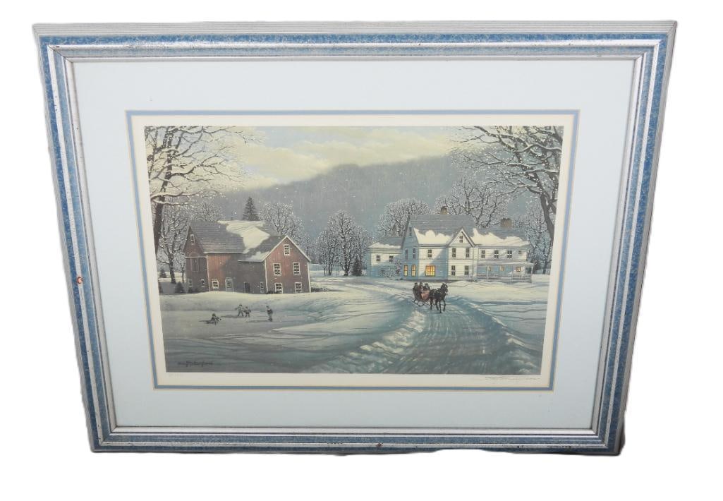 Framed Print Signed Paul MacWilliams "Sleigh ride" (1 of 4)