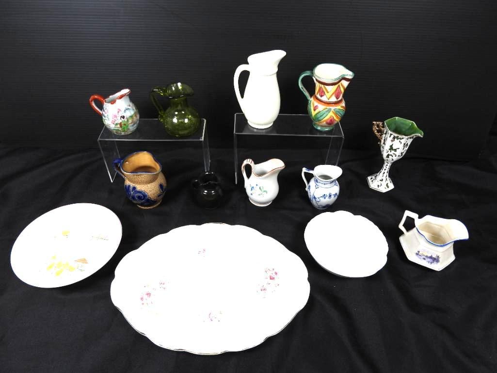 Lot of 12 vintage serving pitchers and plates (1 of 20)