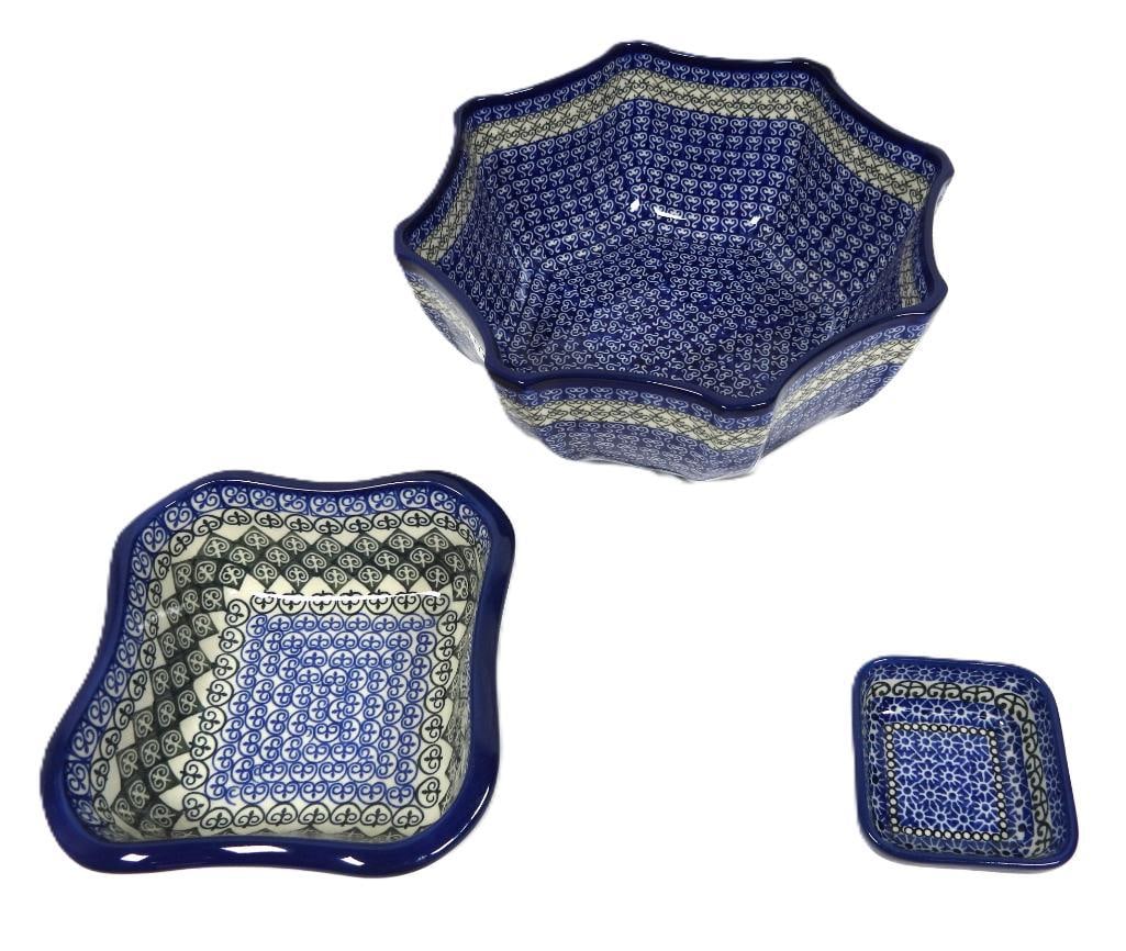 Lot of 3 Handmade Bolesalwiec Polish Pottery Bowls (1 of 8)