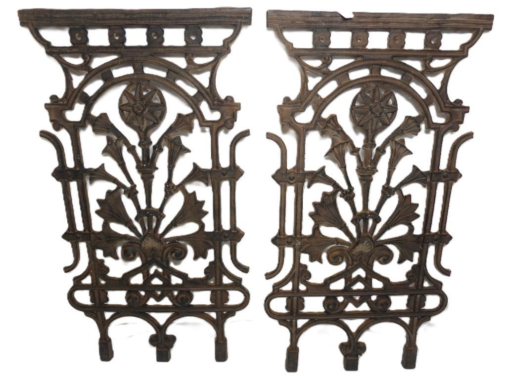 Antique Victorian Table Panel: Sturdy and heavy Victorian table panel displays beautiful architecture supporting lilies and other aesthetic daisies with its height being 32" and a length of 16" and 3 supporting hole at its feet plu