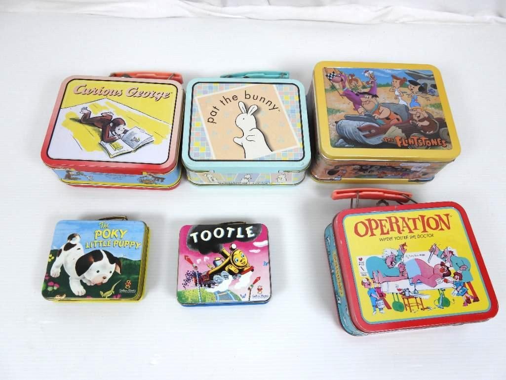 Lot of 6 vintage tin lunch / snack boxes (1 of 11)
