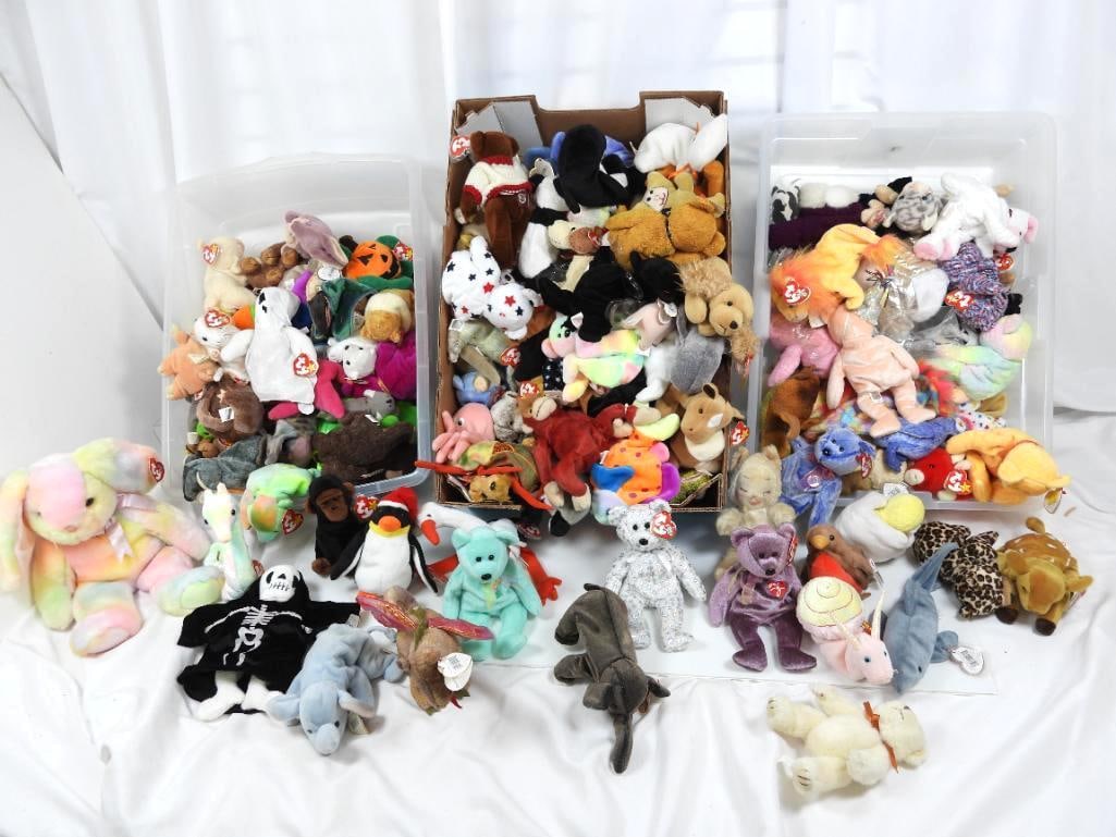 HUGE LOT of 142 unchecked Beanie Babies, Boyds and more (1 of 6)