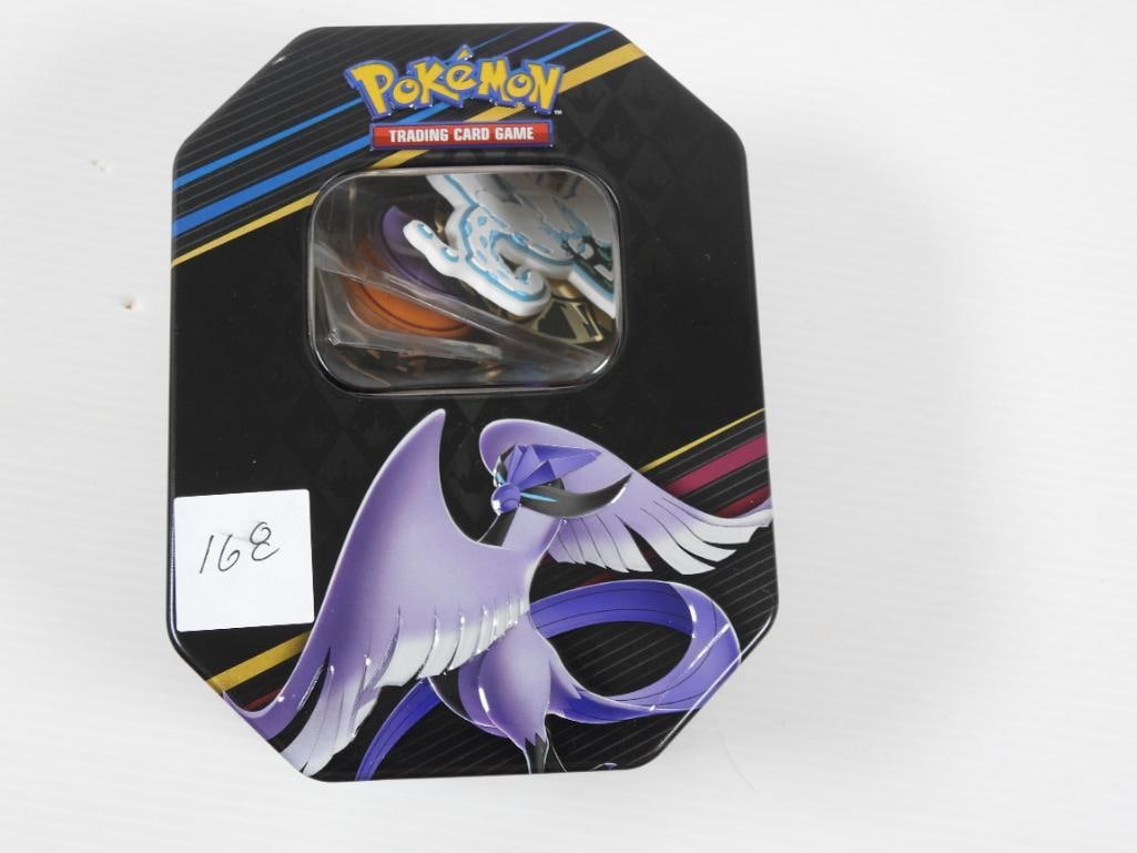 Legendary Pokemon from Galar Tin with different chips & keychain: Tin may not be the original tin for this lot. This TIN has round chips and a keychain. Contents not checked for accuracy please see photos