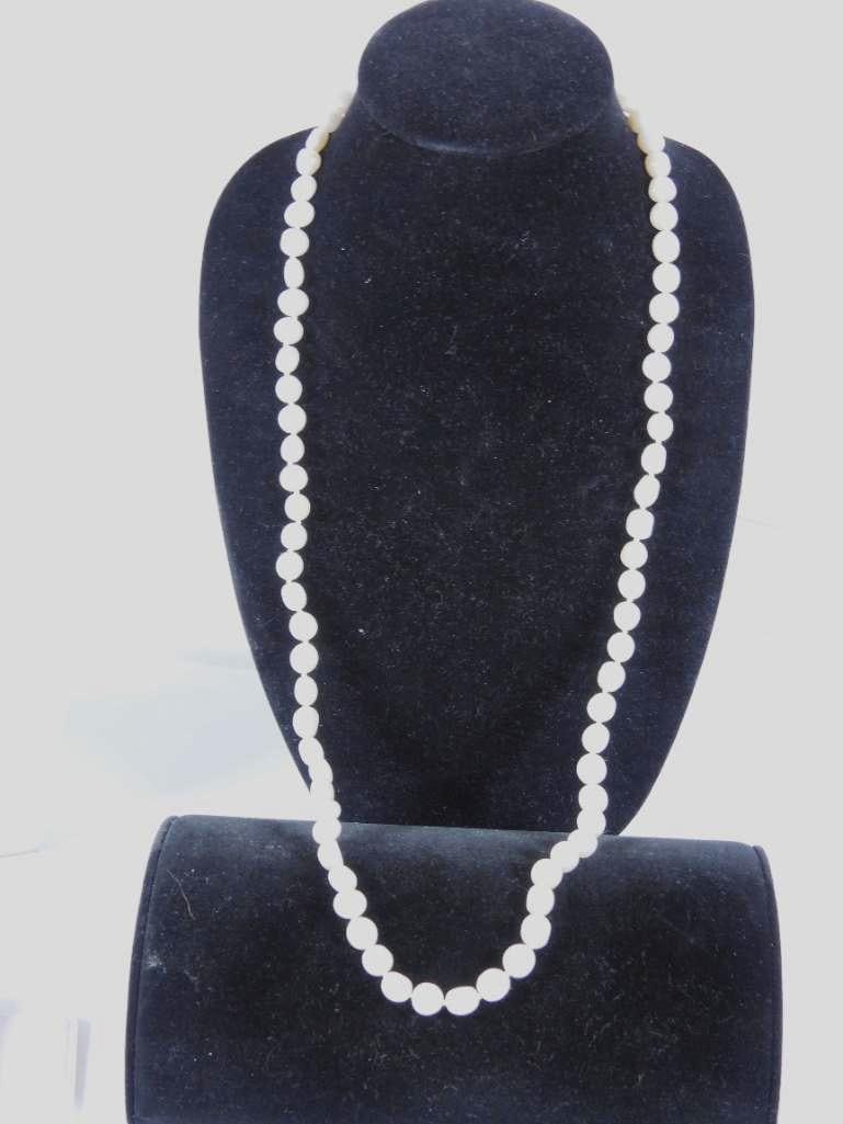 Sterling Silver Genuine Pearl 36" Necklace: Large gorgeous luster 9-10mm Baroque natural pearls hand knotted. 925 Hallmarked sterling lobster clasp. Necklace length is 36". Can be worn as a long single strand or doubled for extra elegance!