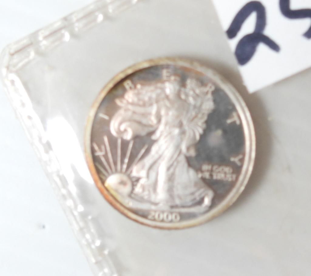 2000 The Millenium Eagle Coin: .99 fine silver. In a plastic sleeve
