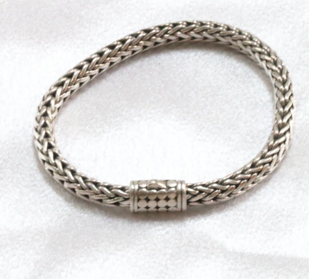 Sterling Silver heavy wheat dot chain bracelet like Hardy (1 of 4)