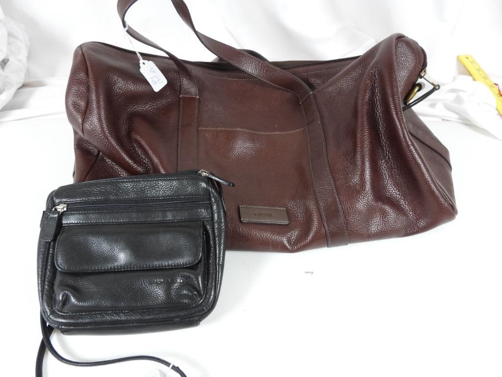 Lot of FOSSIL Leather duffel & crossbody Handbag (1 of 11)