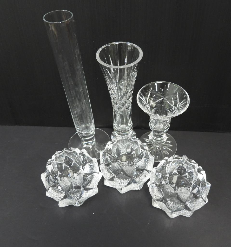 LOT OF 6 GLASS AND CRYSTAL DÉCOR (1 of 3)