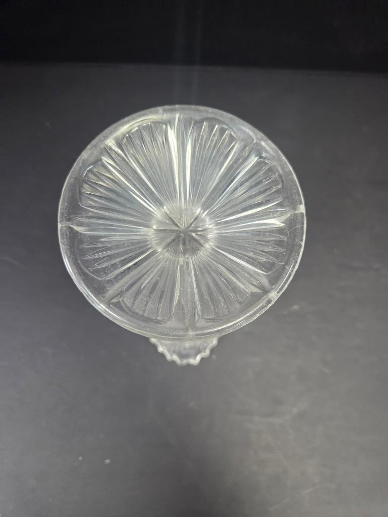 Pressed Glass Thistle Pattern Fan Vase - 3