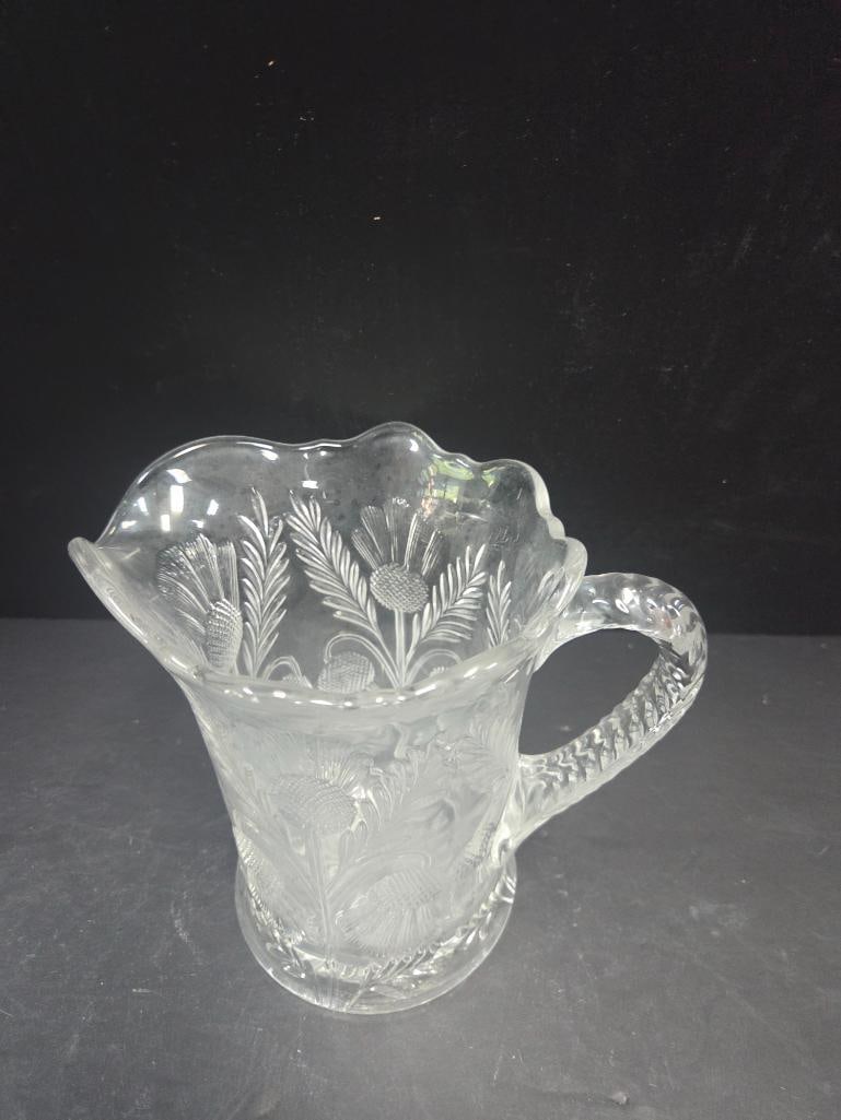 Three-Piece Pressed Glass Thistle Pattern Table Set - 6