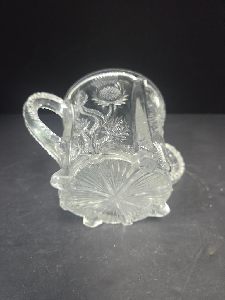 Three-Piece Pressed Glass Thistle Pattern Table Set, Footed - 10
