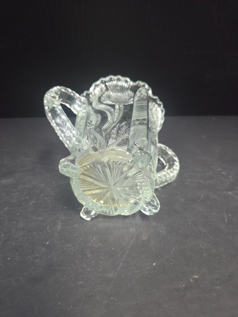 Three-Piece Pressed Glass Thistle Pattern Table Set, Footed - 13