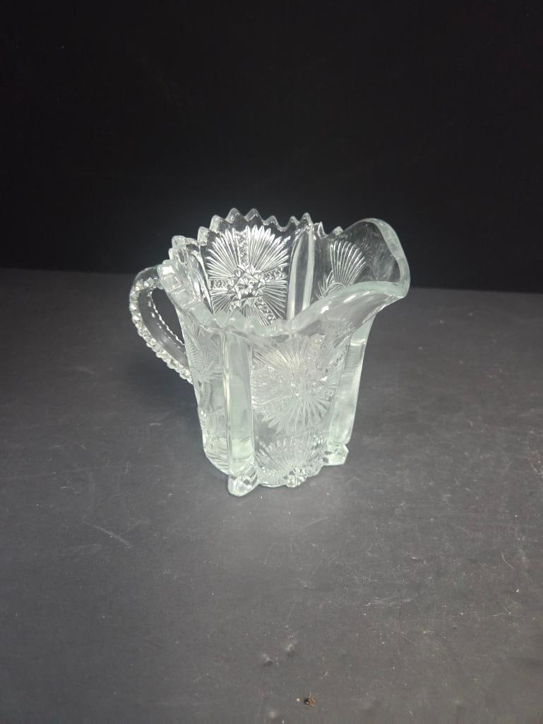 Three-Piece Pressed Glass Thistle Pattern Table Set, Footed - 4