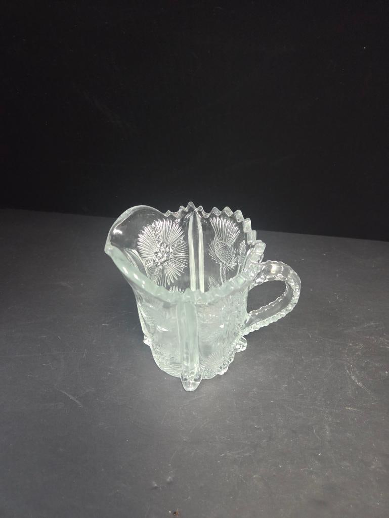Three-Piece Pressed Glass Thistle Pattern Table Set, Footed - 6