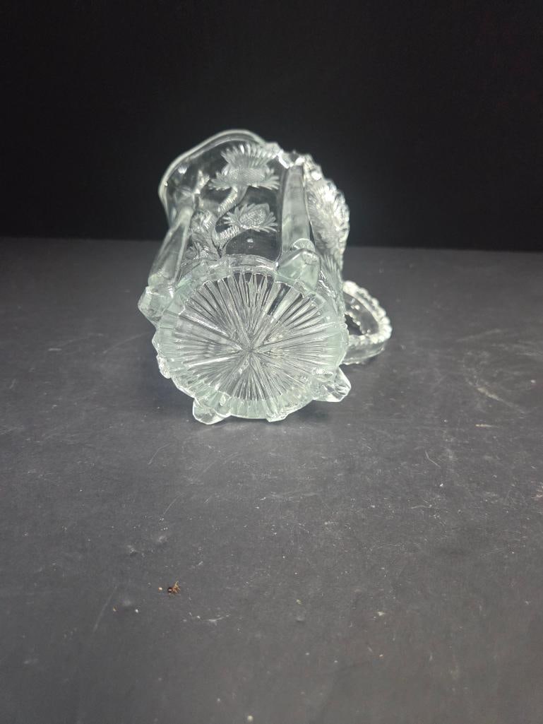 Three-Piece Pressed Glass Thistle Pattern Table Set, Footed - 7
