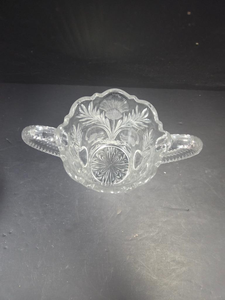 Three-Piece Pressed Glass Fern Pattern Table Set - 4