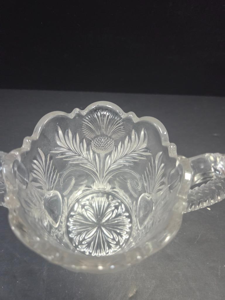 Three-Piece Pressed Glass Fern Pattern Table Set - 7